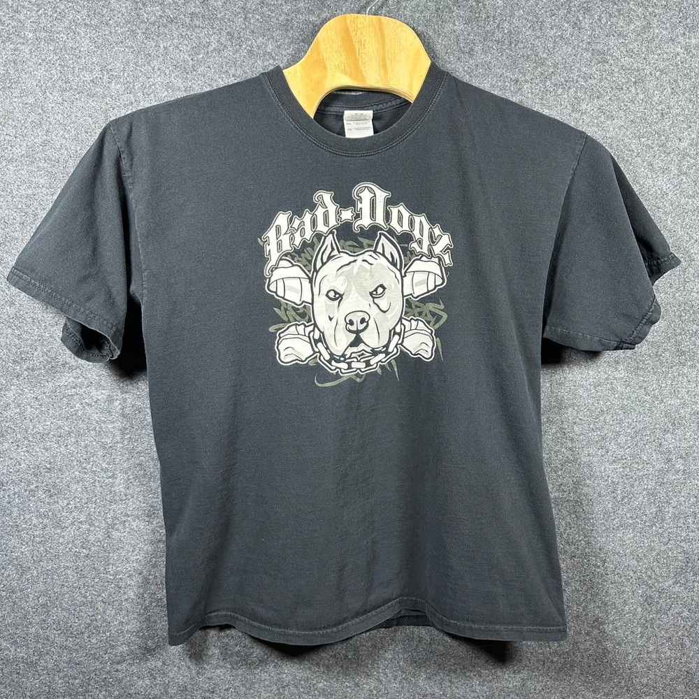 Bad-Dogz Pitbull Graphic Gildan T-Shirt Mens XL Black Short Sleeve Crew Neck Tee